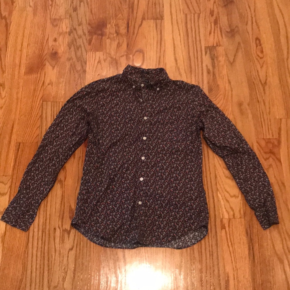 J Crew Mercantile Slim Patterned Button Down